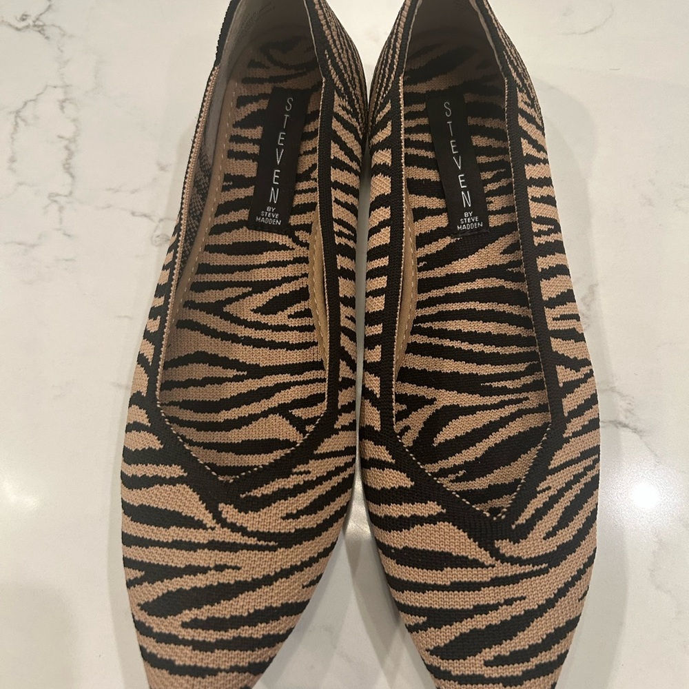 Steve Madden Zebra Print Flats - Black and Tan new never worn
